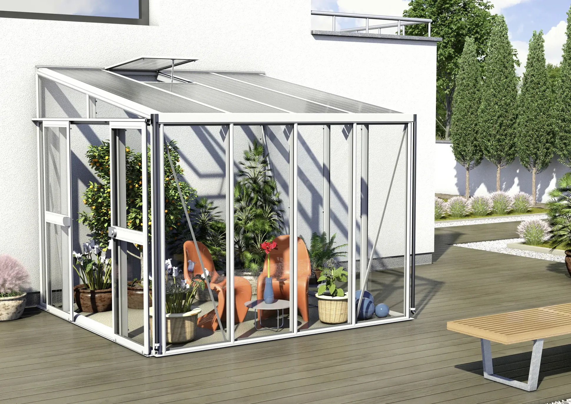 Vitavia Anlehngewächshaus Helena 7000 268 x 281 cm 3 mm ESG