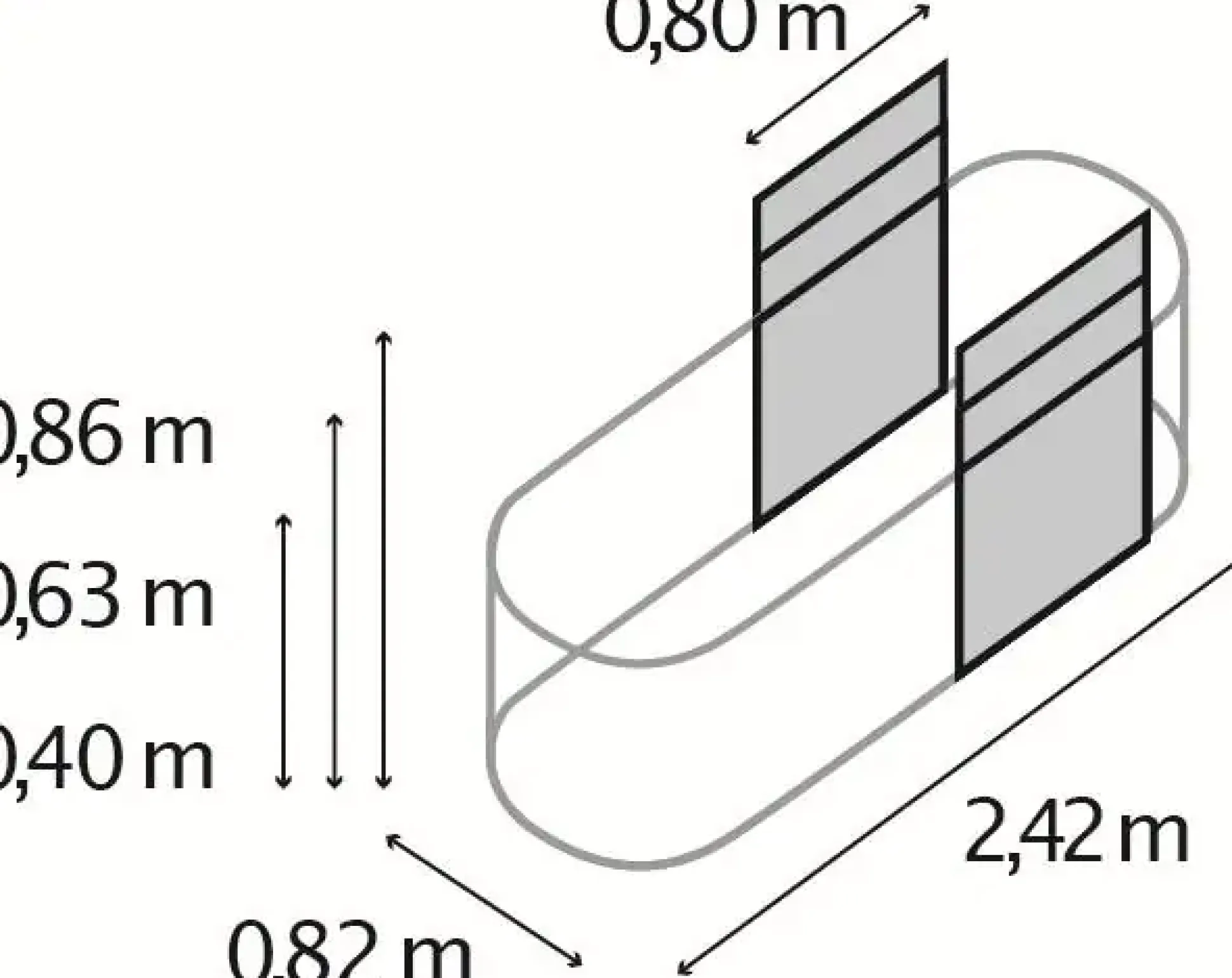 Vitavia Erweiterung Stretched zu Hochbeet 858 80 x 86 cm aluminium
