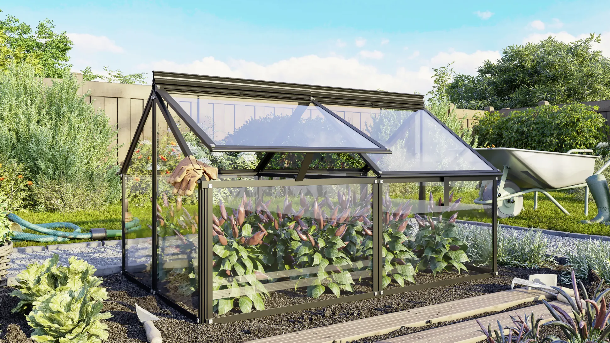 Vitavia Frühbeet Gaia Jumbo ESG 119 x 83 x 72 cm schwarz