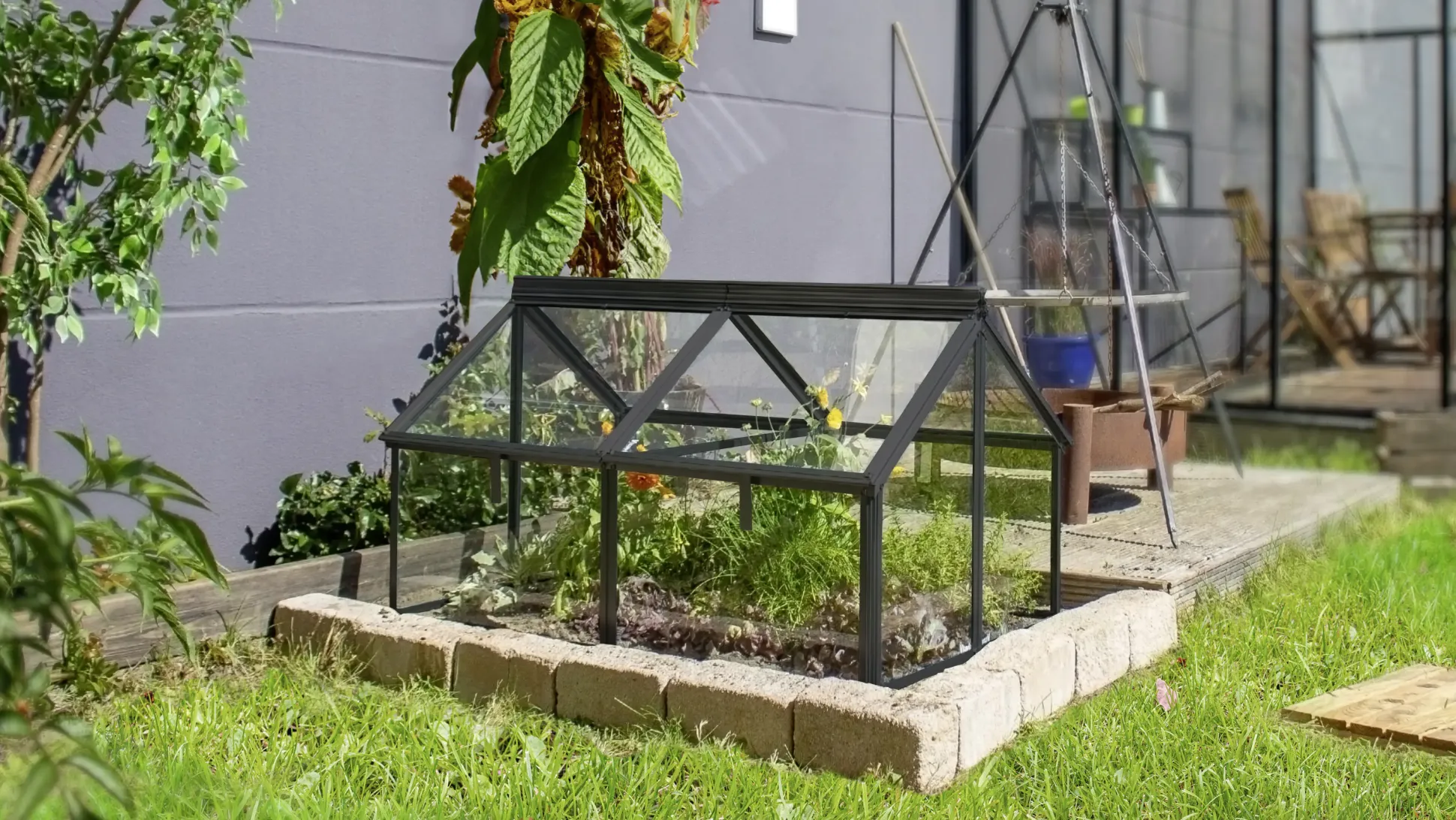 Vitavia Frühbeet Gaia Jumbo ESG 119 x 83 x 72 cm schwarz