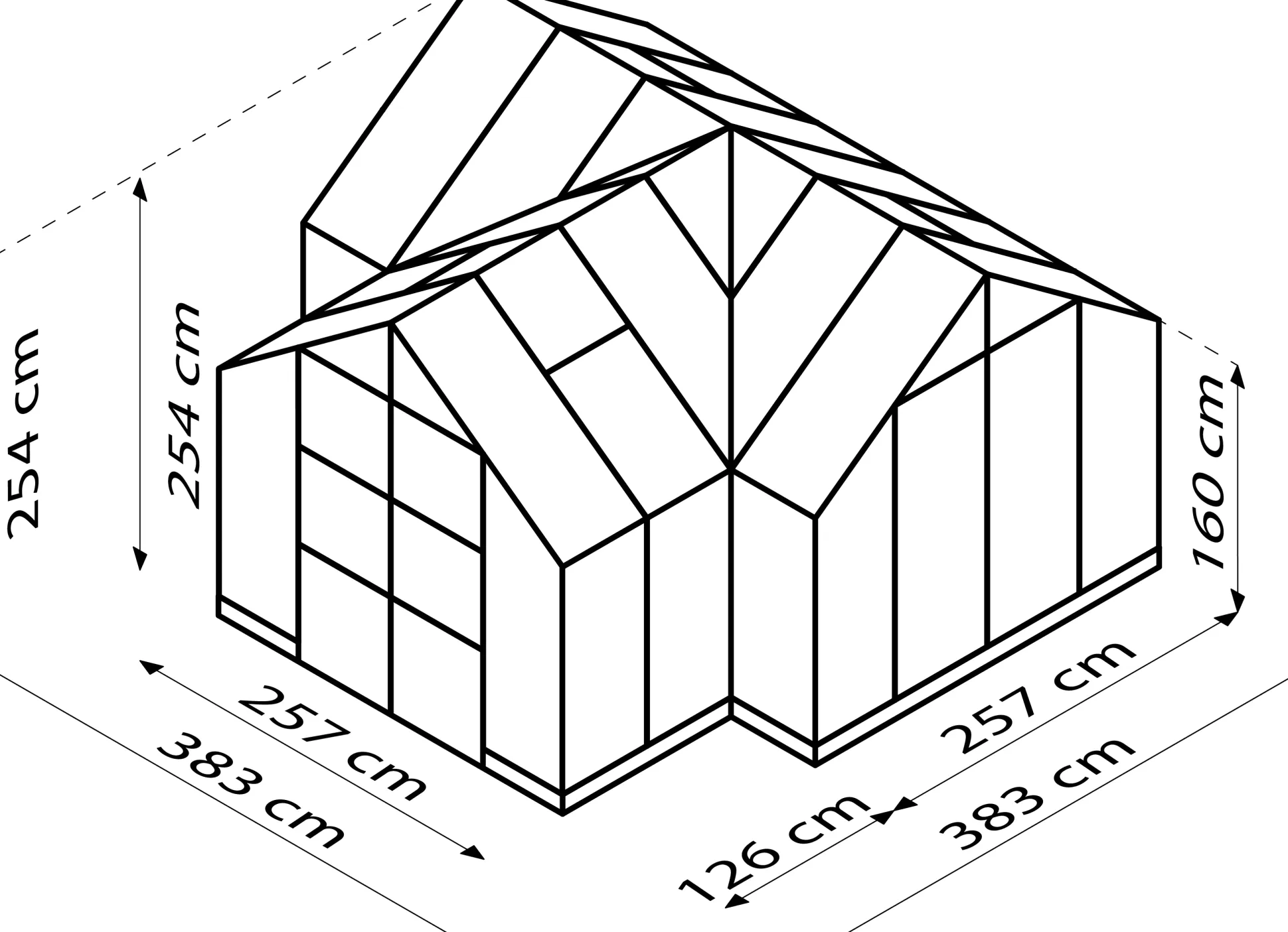 Vitavia Gewächshaus Campus smaragd 3,83 x 3,83 x 2,54 m