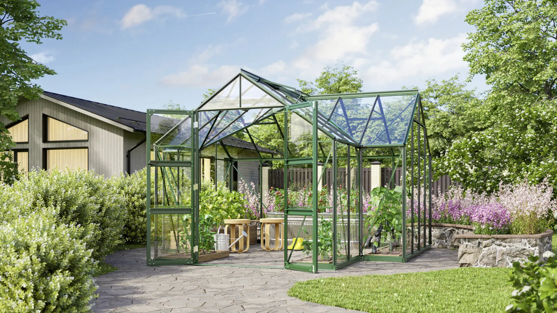 Vitavia Gewächshaus Campus smaragd 3,83 x 3,83 x 2,54 m