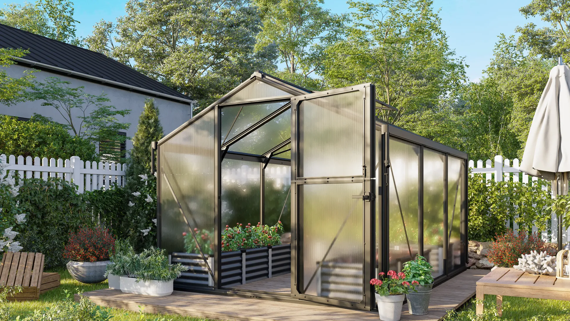 Vitavia Gewächshaus Deimos 8500 260 x 327 cm schwarz