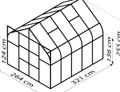 Vitavia Gewächshaus Dione 8300 264 x 321 cm 3 mm ESG