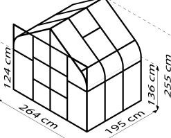 Vitavia Gewächshaus Dione 5000 264 x 195 cm 3 mm ESG