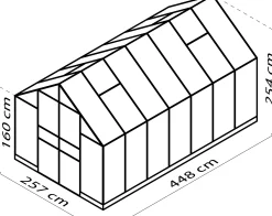 Vitavia Gewächshaus Domus 11500 257 x 448 cm 3 mm ESG