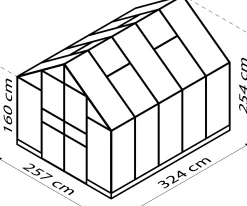 Vitavia Gewächshaus Domus 8300 257 x 324 cm 3 mm ESG