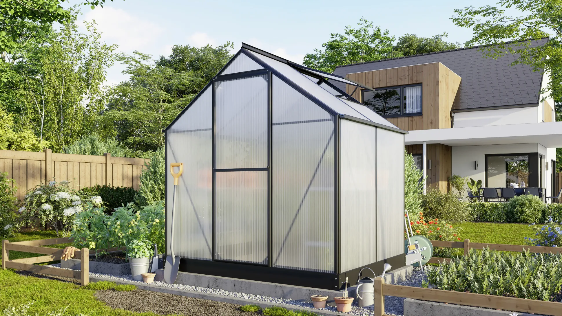 Vitavia Gewächshaus Eos 3100 HKP 6 mm schwarz 198 x 155 cm