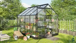 Vitavia Gewächshaus Eris 5000 ESG 3 mm schwarz 261 x 195 cm