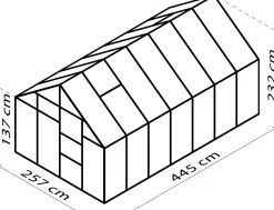 Vitavia Gewächshaus Merkur 11500 254 x 441 cm 3 mm ESG