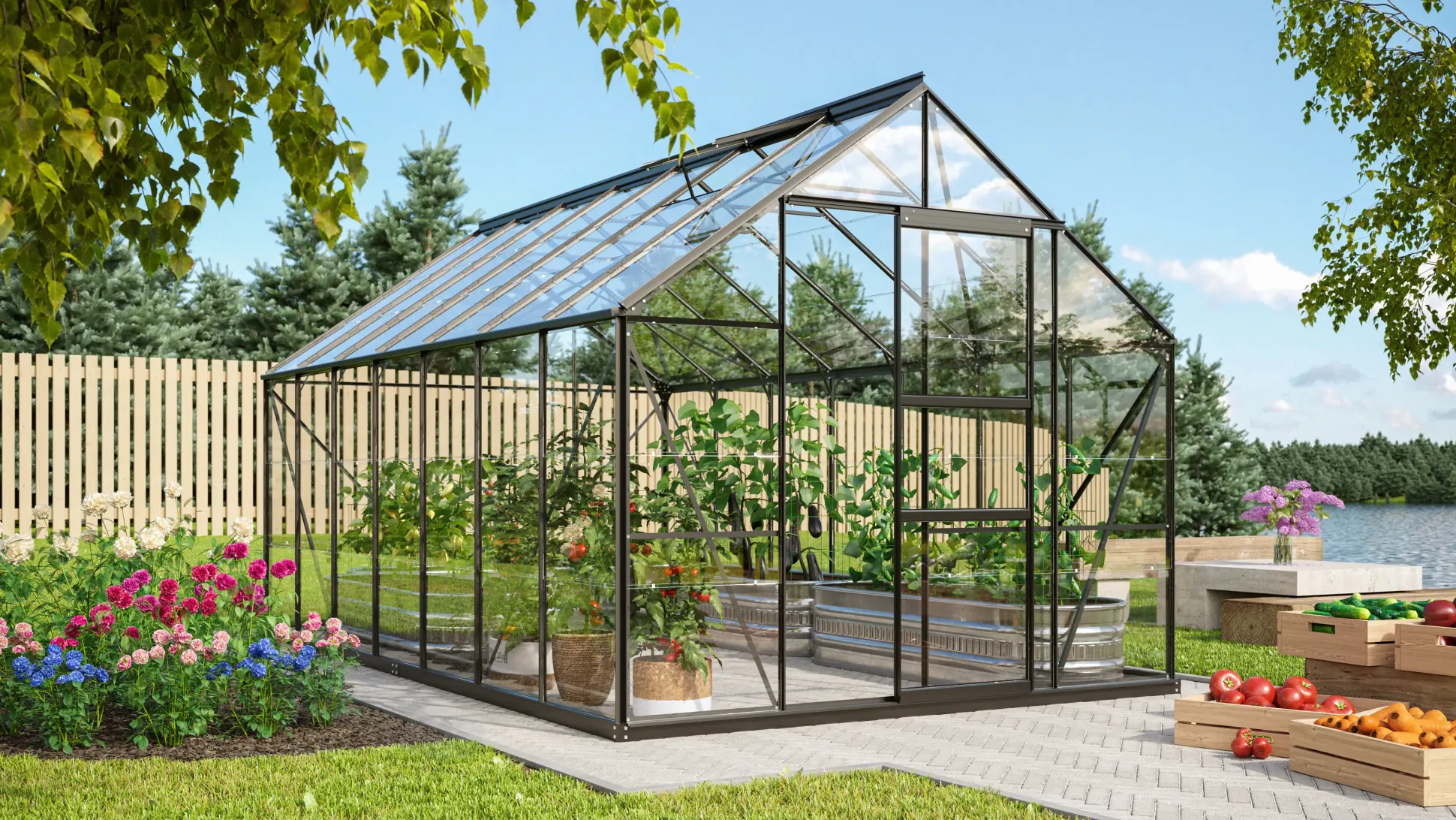Vitavia Gewächshaus Merkur 11500 254 x 441 cm 3 mm ESG
