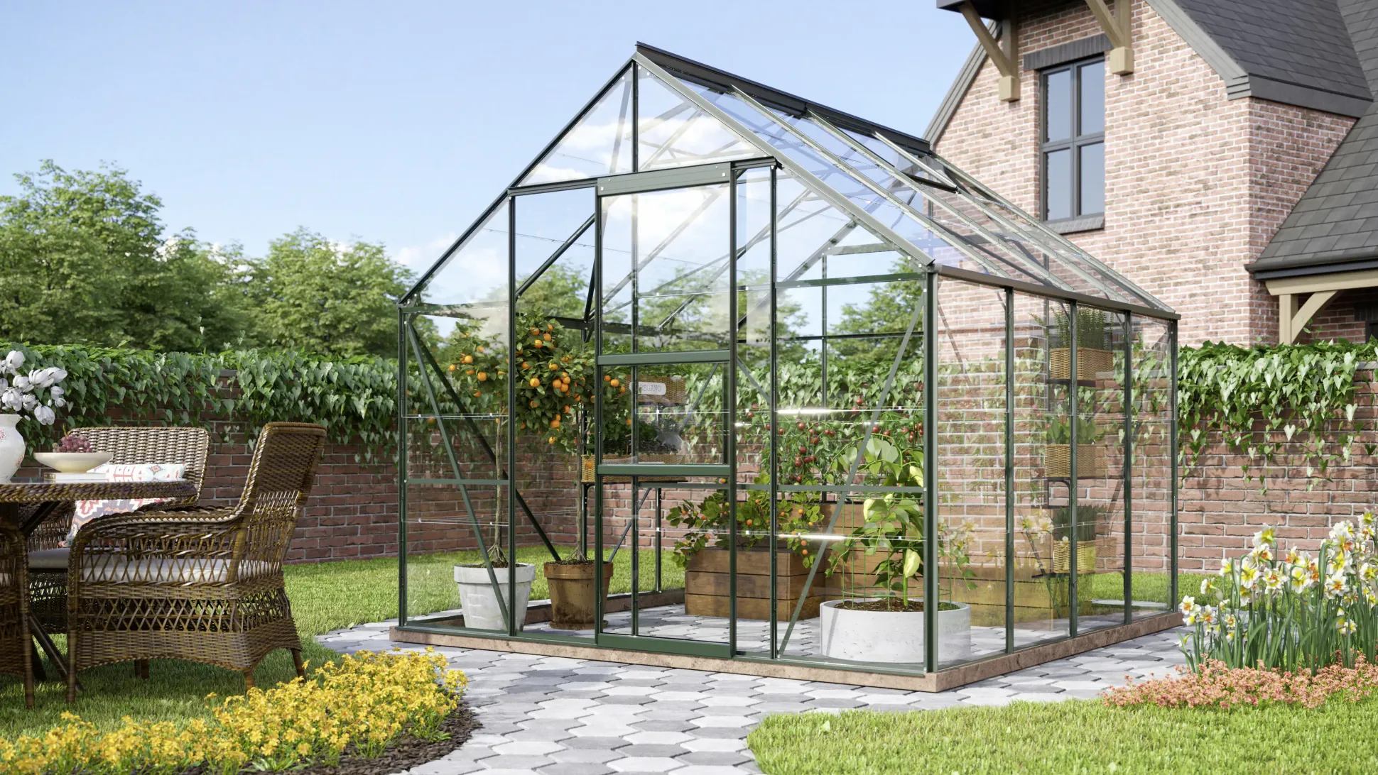 Vitavia Gewächshaus Merkur 6700 254 x 254 cm 3 mm ESG