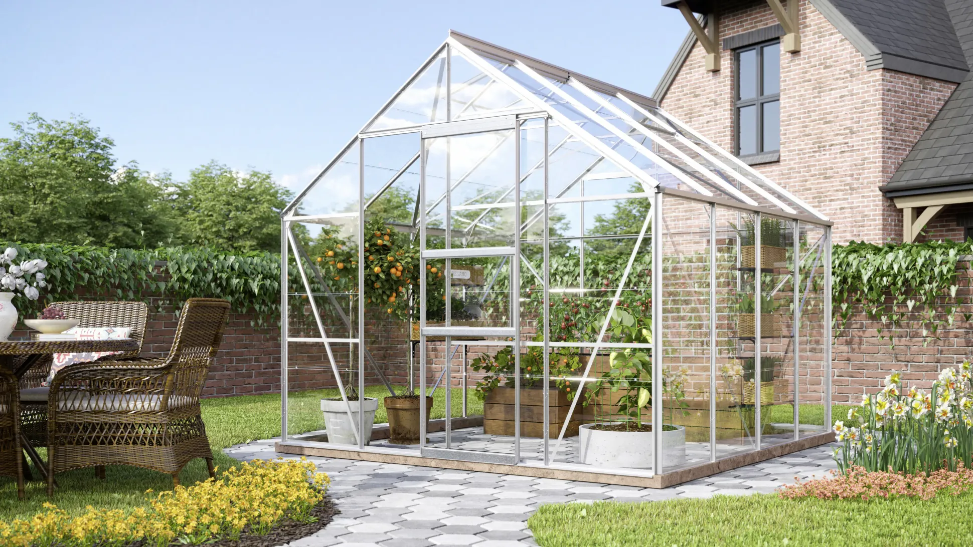 Vitavia Gewächshaus Merkur 6700 254 x 254 cm 3 mm ESG