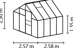 Vitavia Gewächshaus Merkur 6700 254 x 254 cm 3 mm ESG