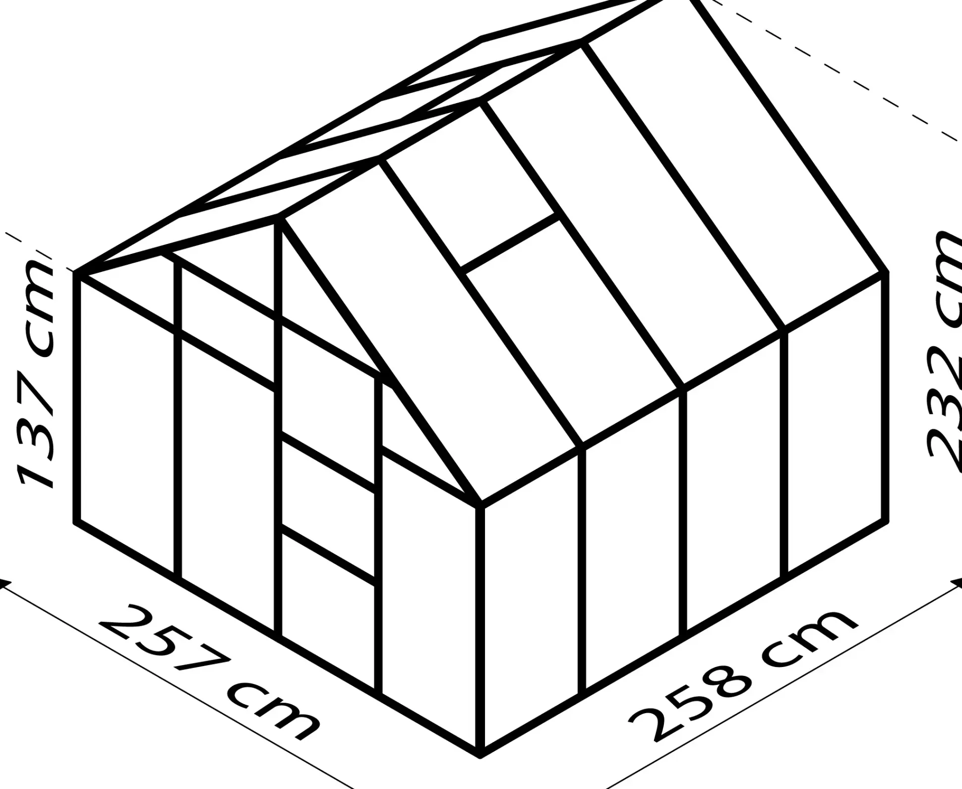Vitavia Gewächshaus Merkur 6700 254 x 254 cm 3 mm ESG