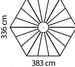 Vitavia Gewächshaus Pi 9000 ESG 3 mm 383 x 333 cm