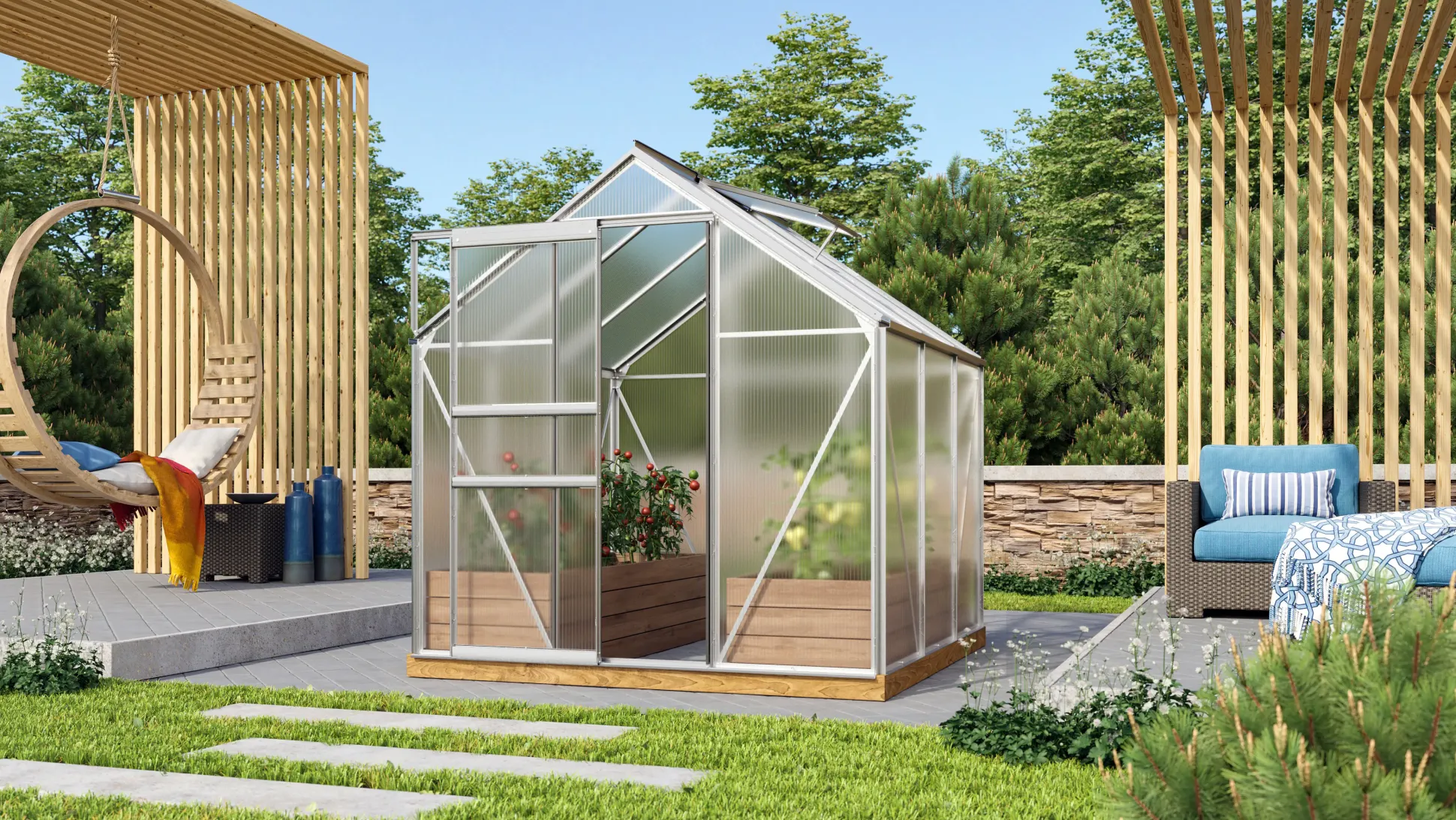 Vitavia Gewächshaus Venus 3800 192 x 192 cm 4 mm HPK