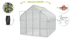 Vitavia Gewächshaus-Set Dione 9900 HKP 4 mm alu 254 x 378 cm
