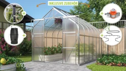 Vitavia Gewächshaus-Set Dione 9900 HKP 4 mm alu 254 x 378 cm