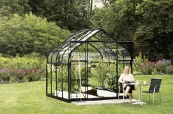 Vitavia Gewächshaus-Set Dione 6700 ESG 3 mm schwarz 254 x 254 cm