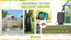 Vitavia Gewächshaus-Set Dione 6700 HKP 4 mm alu 254 x 254 cm