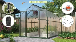 Vitavia Gewächshaus-Set Dione 9900 HKP 4 mm smaragd 254 x 378 cm