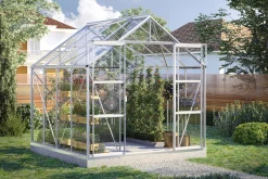 Vitavia Gewächshaus-Set Uranus 6700 ESG 3 mm alu 254 x 254 cm