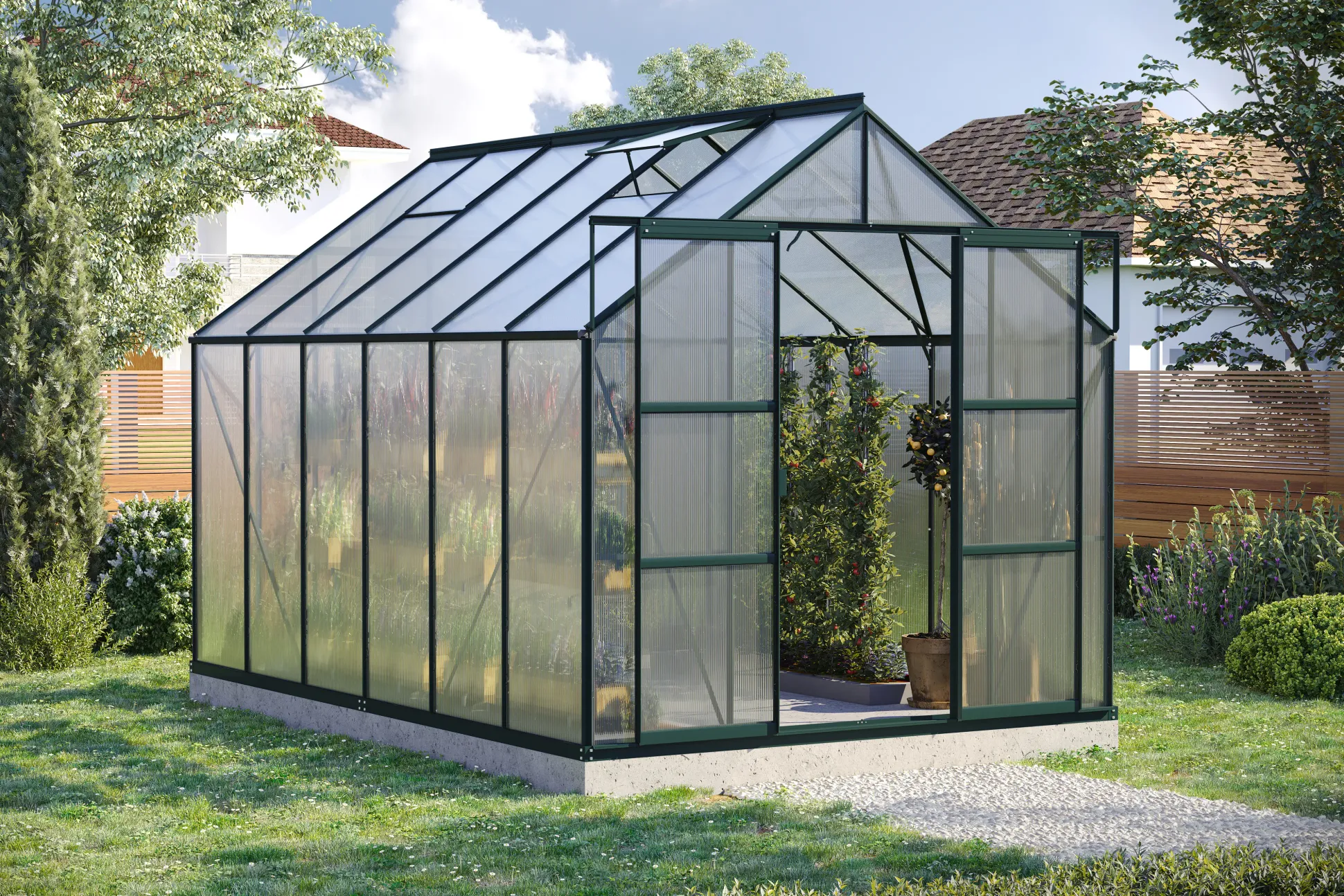 Vitavia Gewächshaus-Set Uranus 9900 HKP 6 mm smaragd 254 x 379 cm