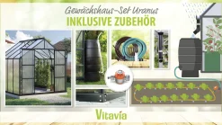 Vitavia Gewächshaus-Set Uranus 6700 HKP 4 mm schwarz 254 x 254 cm