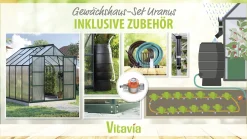 Vitavia Gewächshaus-Set Uranus 8300 HKP 6 mm smaragd 254 x 317 cm