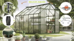Vitavia Gewächshaus-Set Uranus 8300 HKP 6 mm smaragd 254 x 317 cm