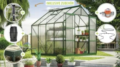 Vitavia Gewächshaus-Set Uranus 6700 HKP 4 mm smaragd 254 x 254 cm