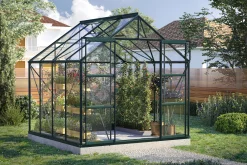 Vitavia Gewächshaus-Set Uranus 6700 ESG 3 mm smaragd 254 x 254 cm