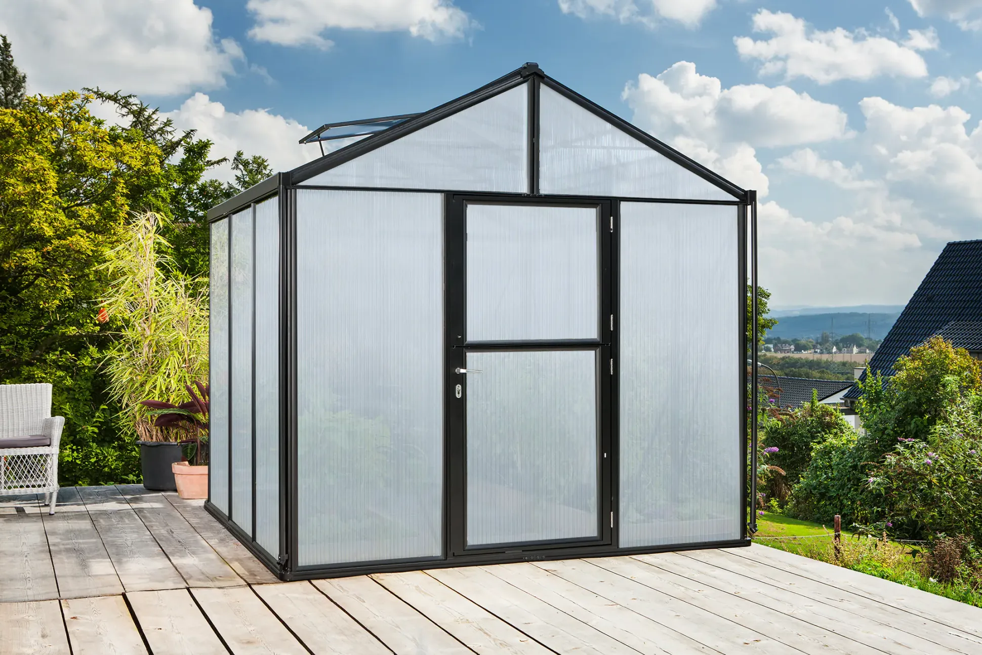 Vitavia Gewächshaus-Set Zeus 6200 HKP 10 mm schwarz 266 x 249 cm
