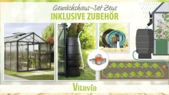 Vitavia Gewächshaus-Set Zeus 15700 HKP 16 mm schwarz 266 x 621 cm