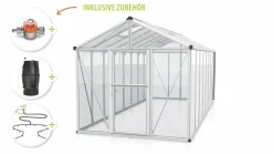 Vitavia Gewächshaus-Set Zeus 15700 ESG/HKP alu 266 x 621 cm