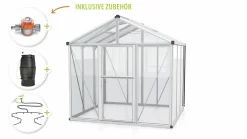 Vitavia Gewächshaus-Set Zeus 6200 ESG/HKP alu 266 x 249 cm