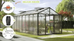 Vitavia Gewächshaus-Set Zeus 15700 HKP 10 mm schwarz 266 x 621 cm