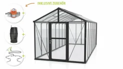 Vitavia Gewächshaus-Set Zeus 15700 ESG/HKP schwarz 266 x 621 cm