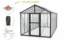 Vitavia Gewächshaus-Set Zeus 13800 ESG/HKP schwarz 266 x 547 cm
