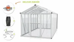 Vitavia Gewächshaus-Set Zeus 11900 ESG/HKP alu 266 x 398 cm