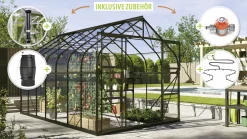 Vitavia Gewächshaus-Set-Set Dione 11500 ESG 3 mm schwarz 254 x 441 cm