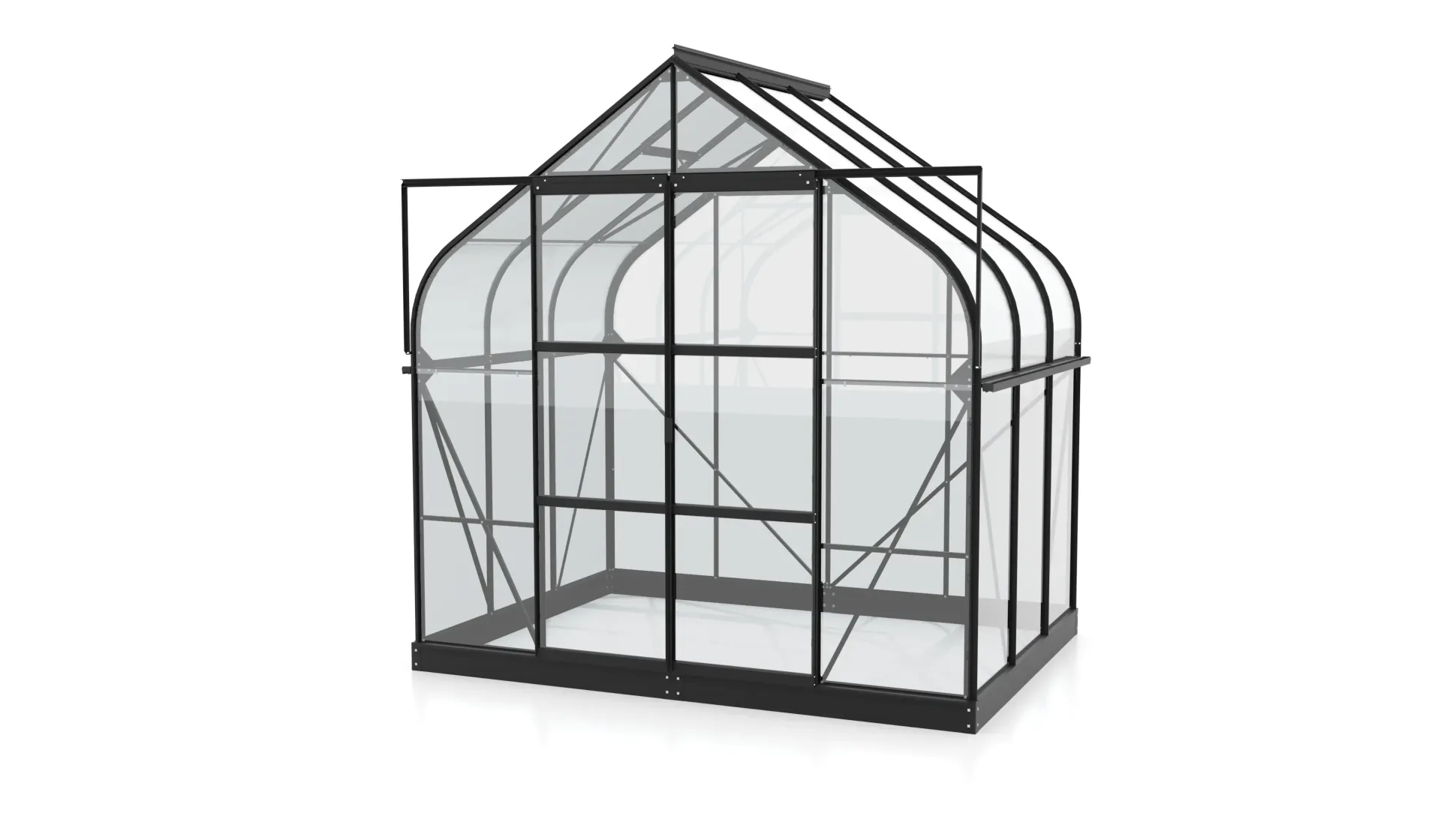 Vitavia Gewächshaus-Set-Set Dione 5000 ESG 3 mm schwarz 254 x 192 cm