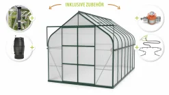 Vitavia Gewächshaus-Set-Set Dione 11500 HKP 4 mm smaragd 254 x 441 cm