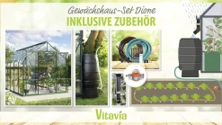 Vitavia Gewächshaus-Set-Set Dione 11500 ESG 3 mm smaragd 254 x 441 cm