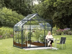 Vitavia Gewächshaus-Set-Set Dione 5000 ESG 3 mm smaragd 254 x 192 cm