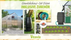Vitavia Gewächshaus-Set-Set Dione 11500 HKP 4 mm alu 254 x 441 cm