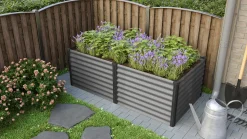 Vitavia Hochbeet Meta 96 x 188 x 63 cm granit schwarz