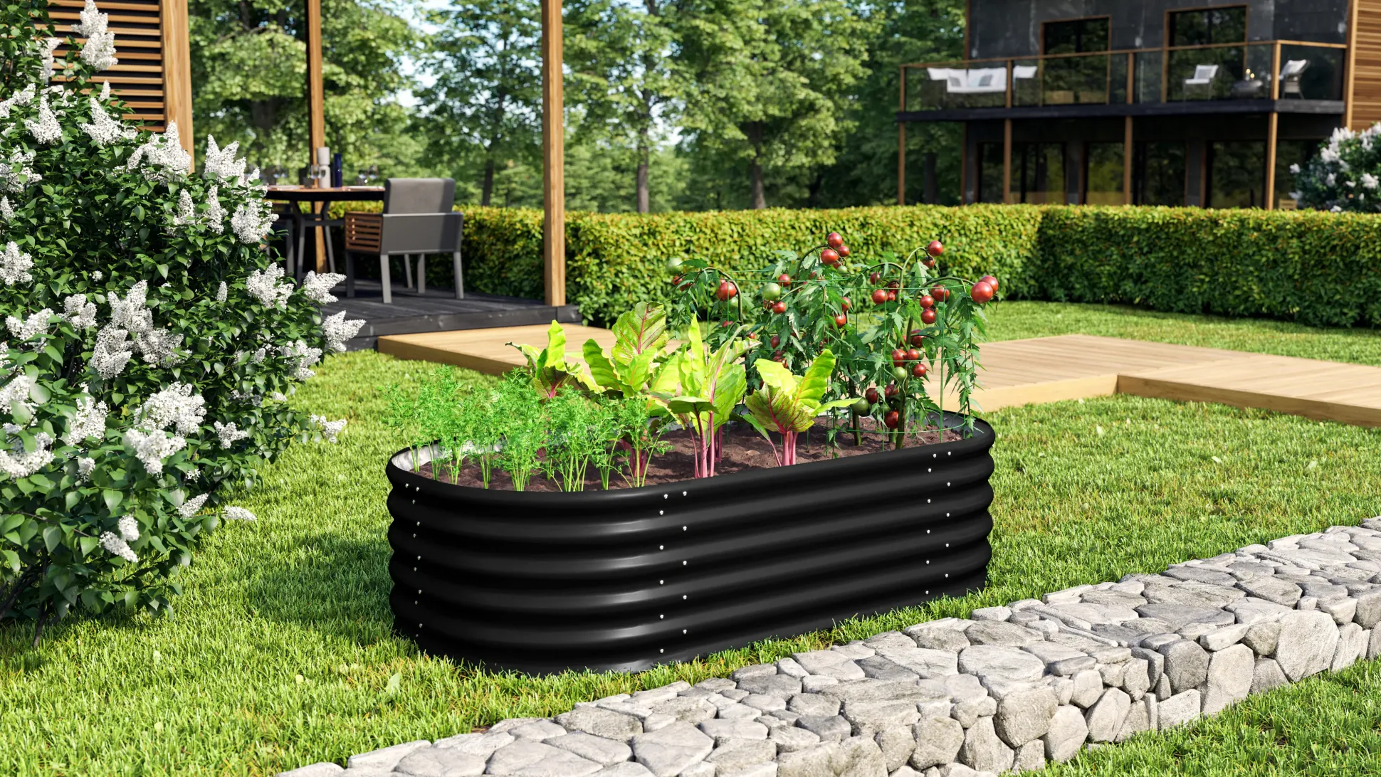 Vitavia Hochbeet Terra 401 162 x 82 x 40 cm schwarz