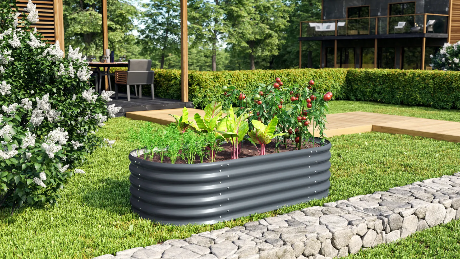 Vitavia Hochbeet Terra Basic 82 x 162 x 40 cm granit